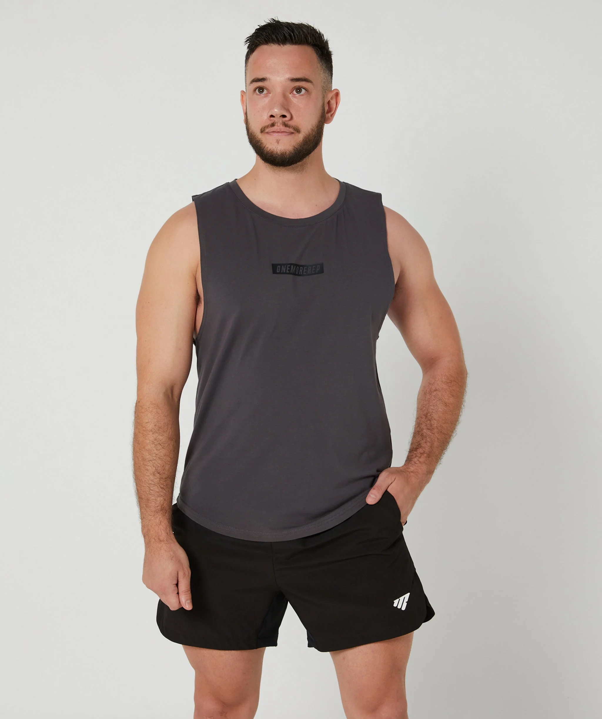 Apex Muscle Tee (Charcoal) by OneMoreRep