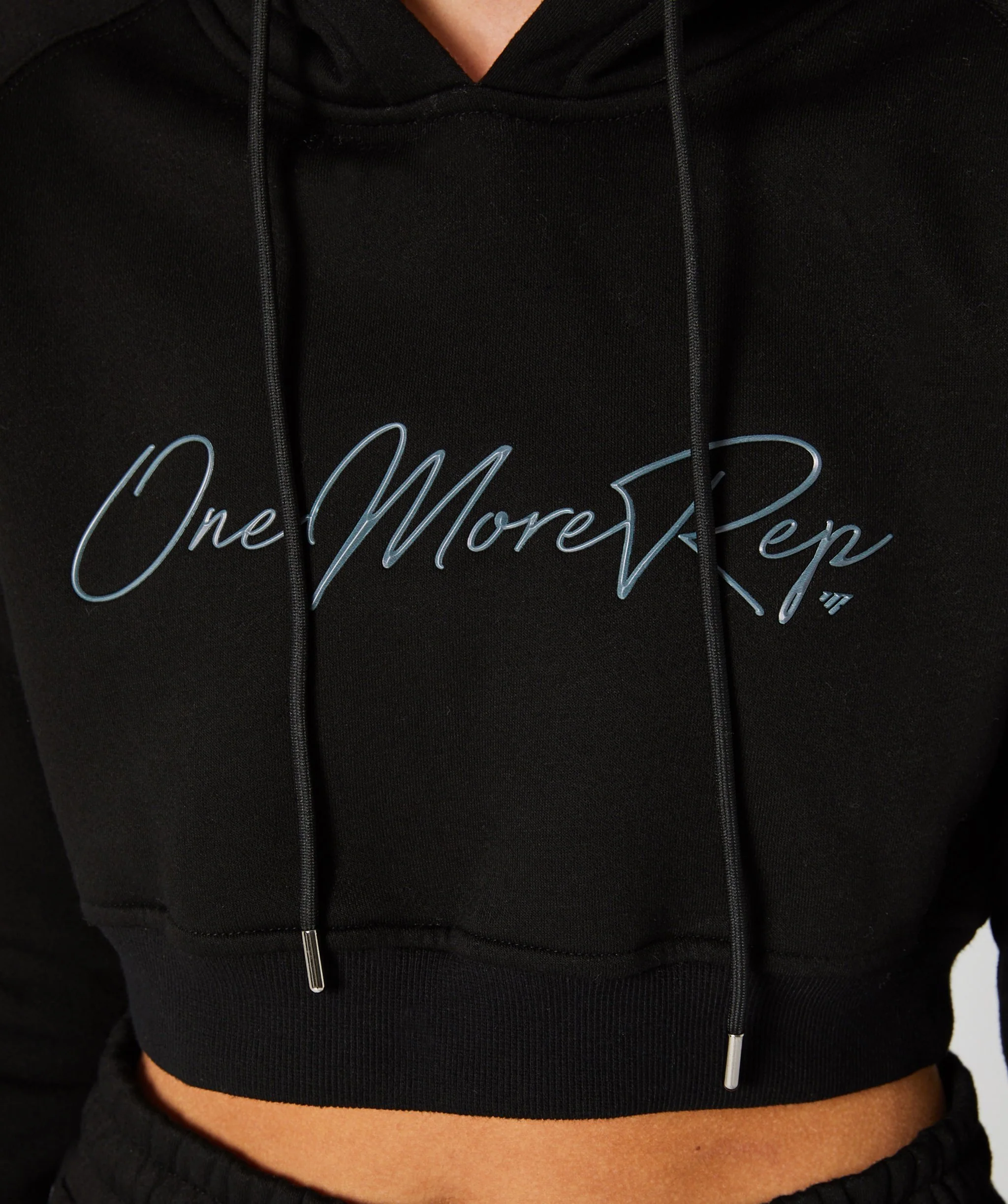 Crop Pullover Hoodie (Black) by OneMoreRep - Image 9