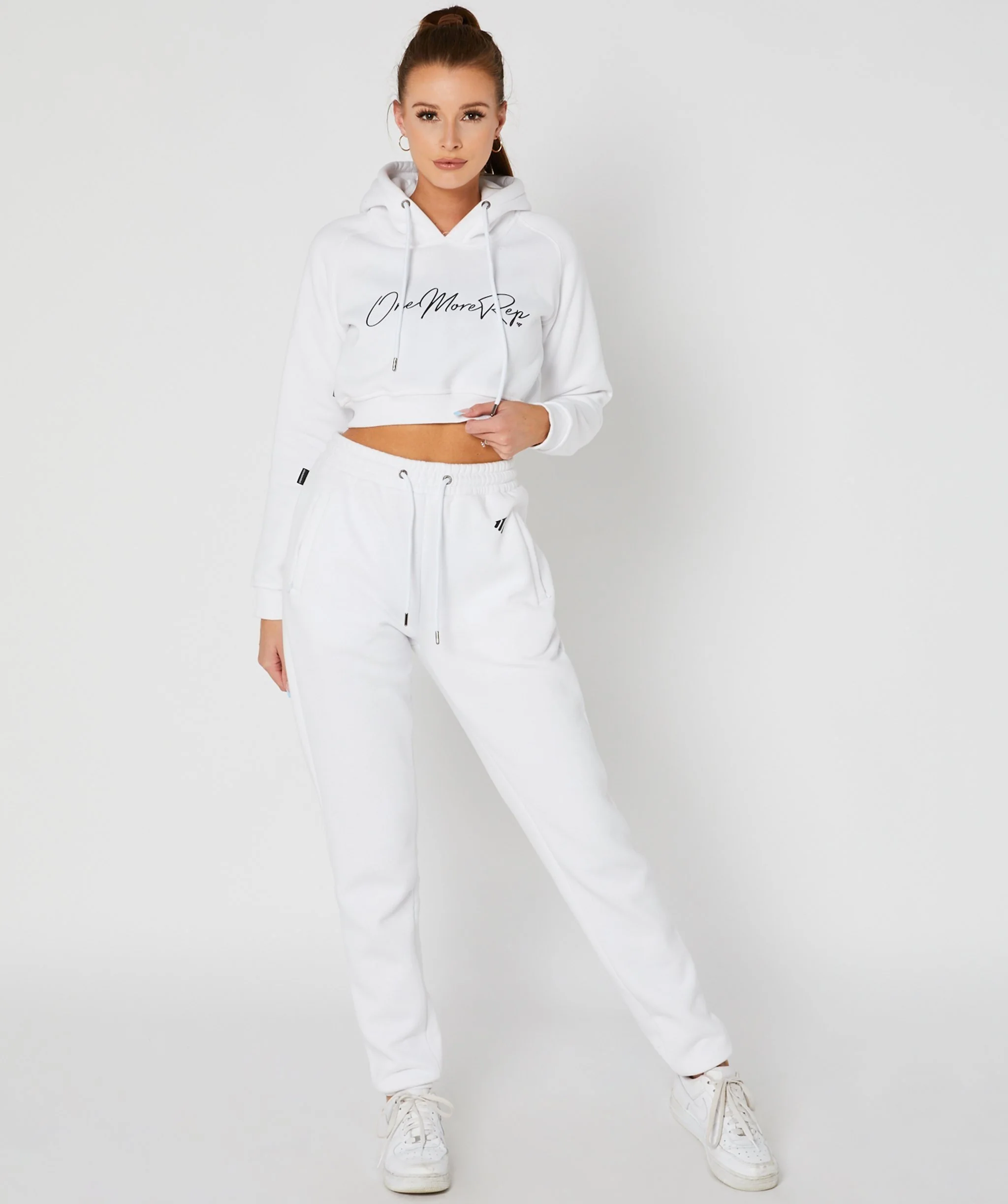 Crop Pullover Hoodie (White) by OneMoreRep - Image 8