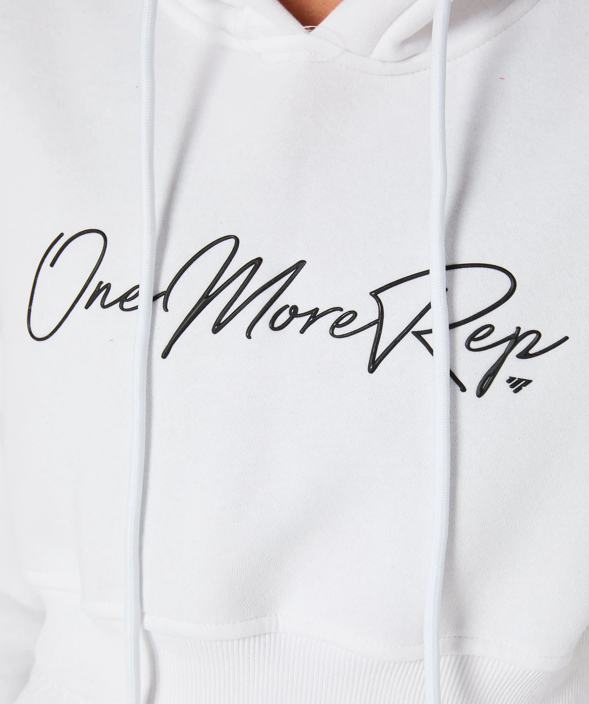 Crop Pullover Hoodie (White) by OneMoreRep - Image 9