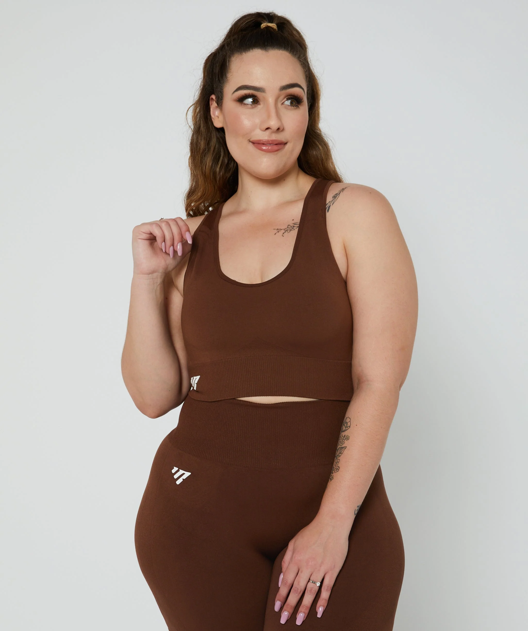 Luxe Seamless Sports Bra (Espresso) by OneMoreRep